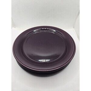 4 Vintage Nancy Calhoun Solid Plum Color Salad Plate 8”  EUC